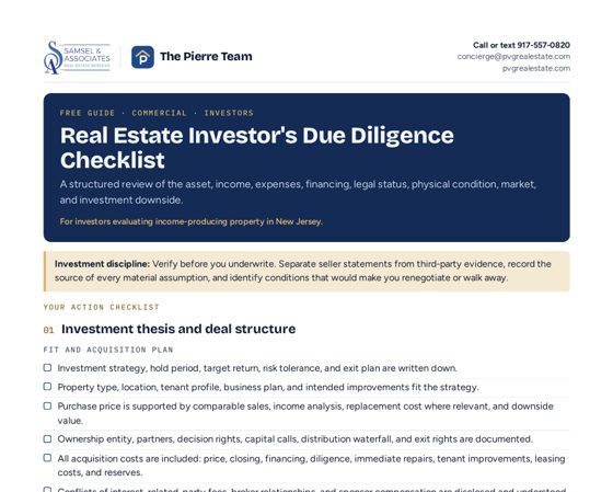 Cover of Real Estate Investor's Due Diligence Checklist