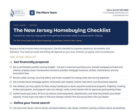 Cover of The New Jersey Homebuying Checklist