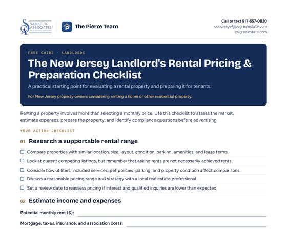 Cover of The New Jersey Landlord's Rental Pricing & Preparation Checklist