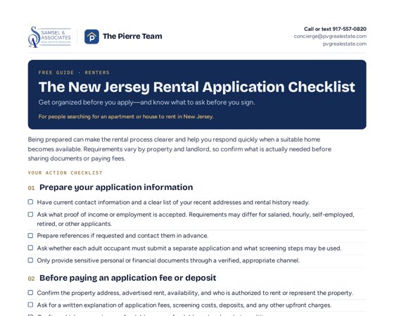 Cover of The New Jersey Rental Application Checklist